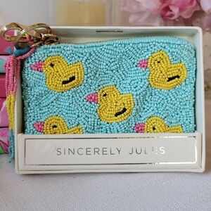 Sincerely Jules Beaded Duck Coin Purse/Keychain